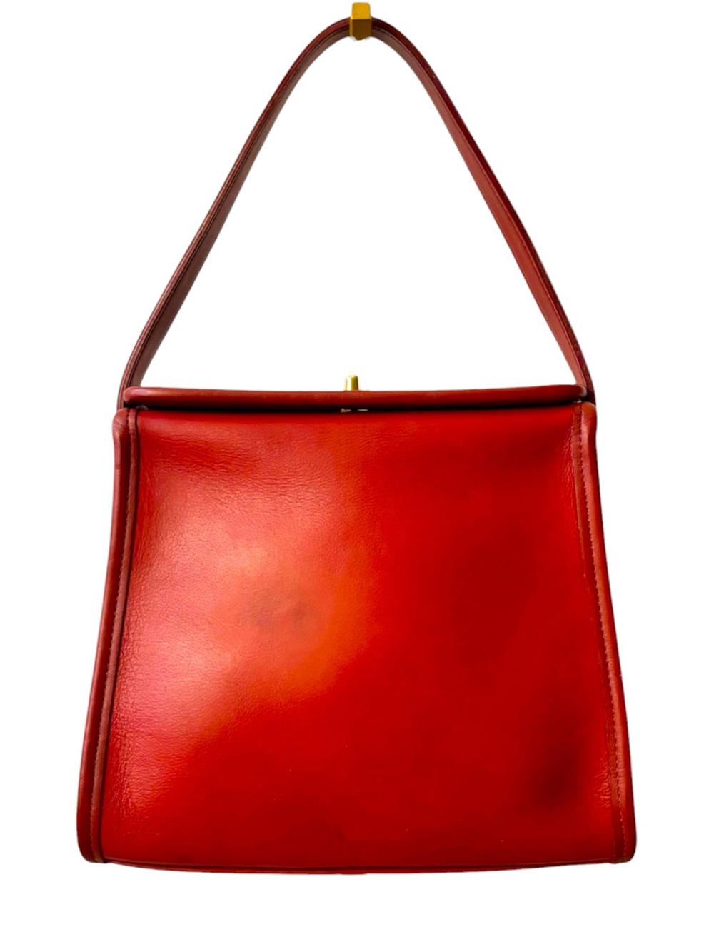Rare Vintage Coach Red Geometric Bag 9043 Top Handle Turnlock Made in USA